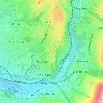 Carte topographique Arlies, altitude, relief