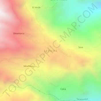 Carte topographique La Pucara, altitude, relief
