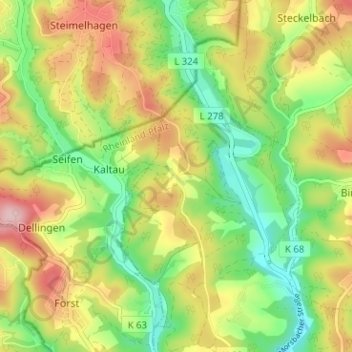 Carte topographique Hagdorn, altitude, relief