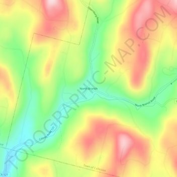 Carte topographique North Branch, altitude, relief