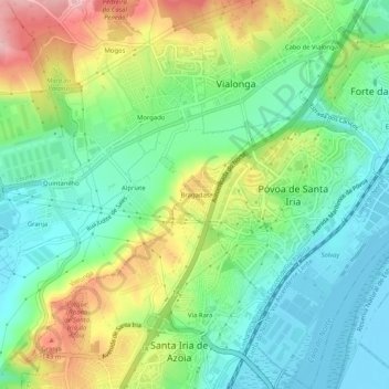 Carte topographique Bragadas, altitude, relief
