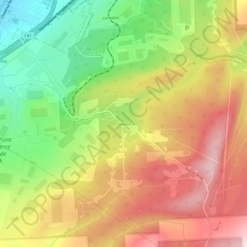 Carte topographique Suscon, altitude, relief