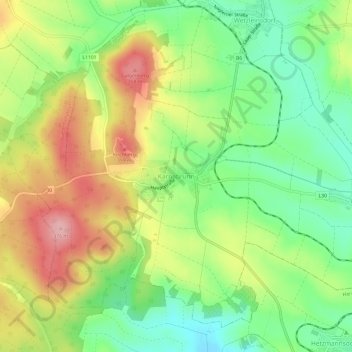 Carte topographique Karnabrunn, altitude, relief