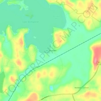 Carte topographique Lake Bonaparte, altitude, relief