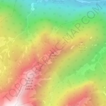 Carte topographique Stavel, altitude, relief