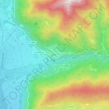 Carte topographique Gavín, altitude, relief