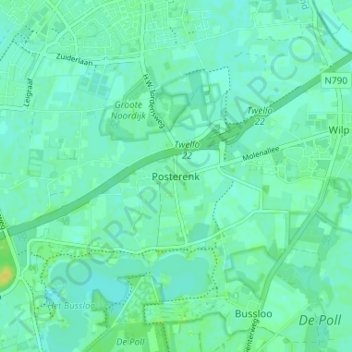 Carte topographique Posterenk, altitude, relief