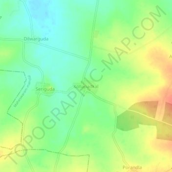 Carte topographique Kollapadkal, altitude, relief