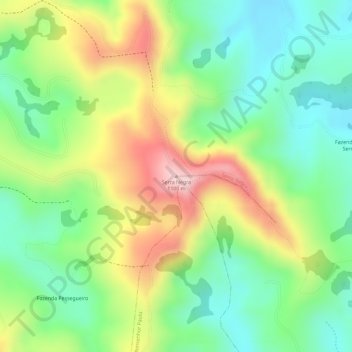 Carte topographique Serra Negra, altitude, relief