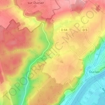 Carte topographique Vaurouy, altitude, relief