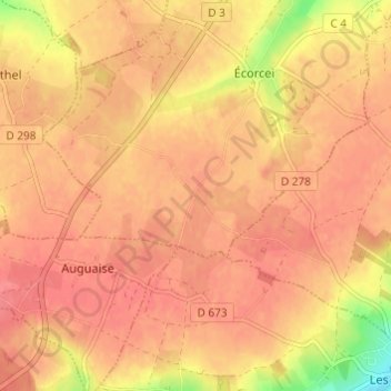 Carte topographique Fémisson, altitude, relief