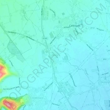 Carte topographique Motta, altitude, relief