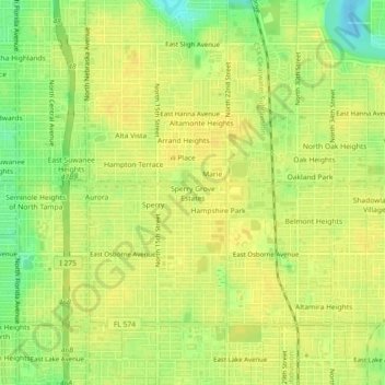 Carte topographique Sperry Grove Estates, altitude, relief
