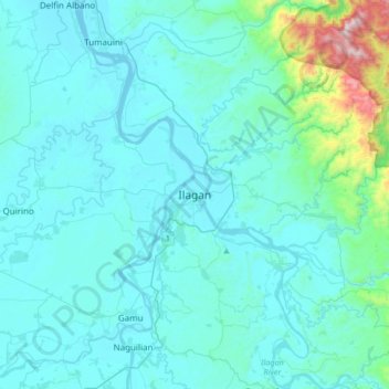 Carte topographique Ilagan, altitude, relief