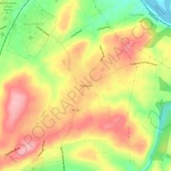 Carte topographique Starview, altitude, relief