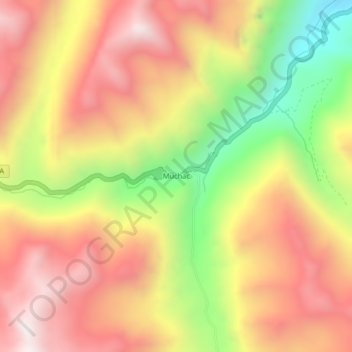 Carte topographique Muchac, altitude, relief
