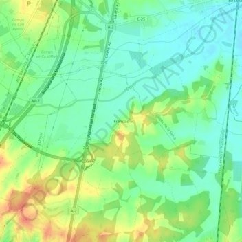 Carte topographique Franciac, altitude, relief