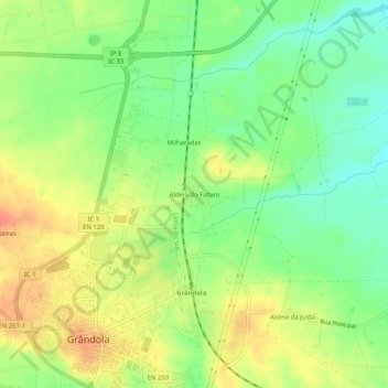 Carte topographique Aldeia do Futuro, altitude, relief