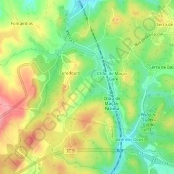 Carte topographique Alqueive, altitude, relief