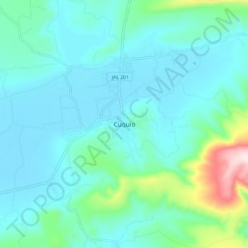 Carte topographique Cuquio, altitude, relief