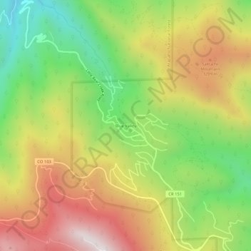 Carte topographique Blue Valley, altitude, relief