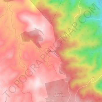 Carte topographique Moleton, altitude, relief