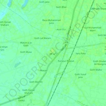 Carte topographique Ranipur, altitude, relief