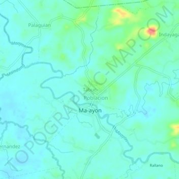 Carte topographique Tabuc, altitude, relief