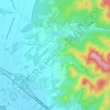Carte topographique Riotorto, altitude, relief