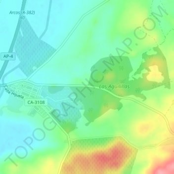 Carte topographique Parque Las Aguilillas, altitude, relief