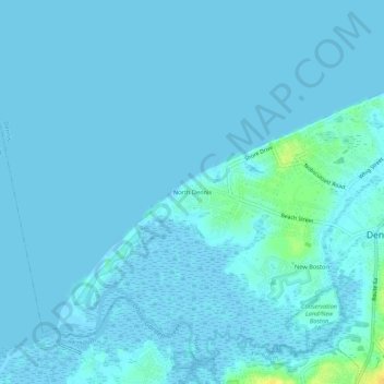 Carte topographique North Dennis, altitude, relief