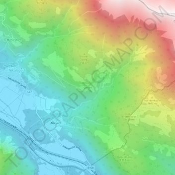Carte topographique Damer, altitude, relief