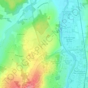 Carte topographique Les Chesnez, altitude, relief