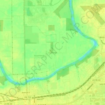 Carte topographique Cumings, altitude, relief