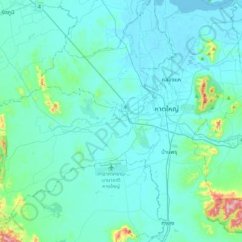 Carte topographique Khuan Lang, altitude, relief