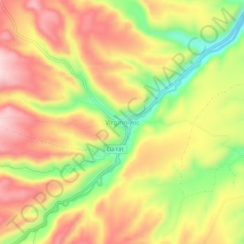 Carte topographique Virginniyoc, altitude, relief
