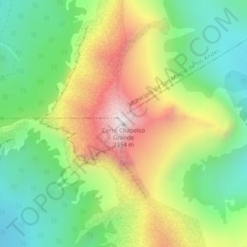 Carte topographique Cerro Chapelco Grande, altitude, relief