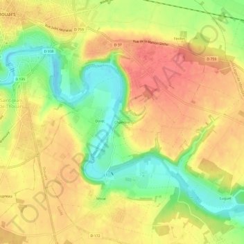 Carte topographique Chambre, altitude, relief
