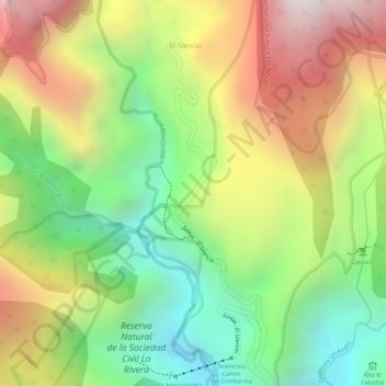 Carte topographique Las Marias, altitude, relief