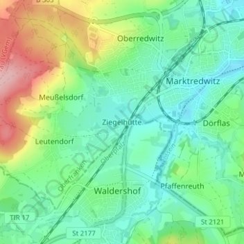 Carte topographique Ziegelhütte, altitude, relief
