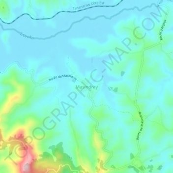 Carte topographique Masindray, altitude, relief