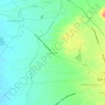Carte topographique Lagasit, altitude, relief