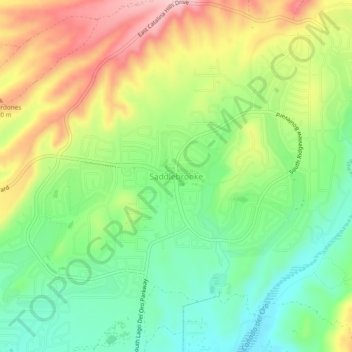 Carte topographique Saddlebrooke, altitude, relief