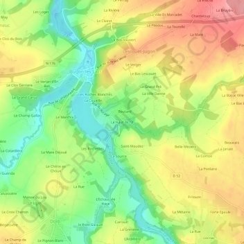 Carte topographique Le Haut de l’If, altitude, relief