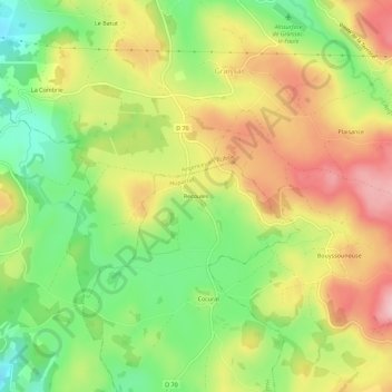 Carte topographique Recoules, altitude, relief