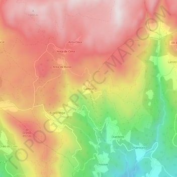 Carte topographique Gamoal, altitude, relief