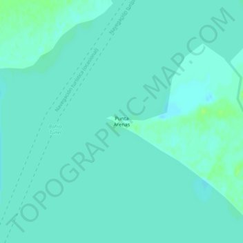 Carte topographique Punta Arenas, altitude, relief