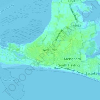 Carte topographique West Town, altitude, relief