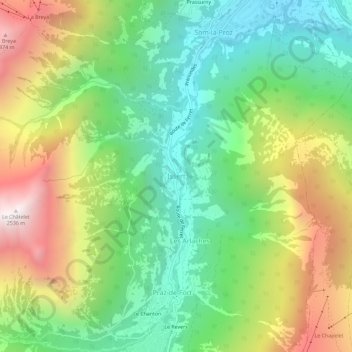 Carte topographique Issert, altitude, relief