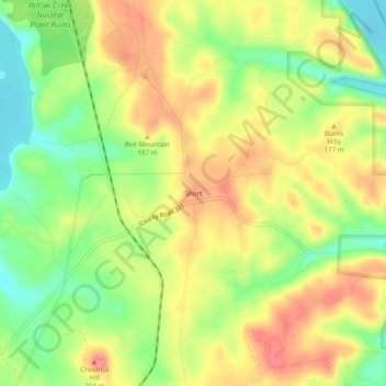 Carte topographique Short, altitude, relief